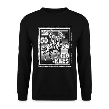 Horse equestrian poster endurance riding - Unisex Sweatshirt - black - Front - Alina (178cm) & Michal (187cm)