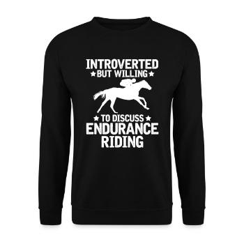 Horse Equestrian Sports Fun Endurance Riding - Unisex Sweatshirt - black - Front - Alina (178cm) & Michal (187cm)