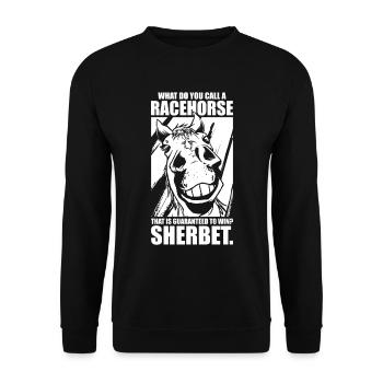 Horse Equestrian Sports Funny Endurance Riding - Unisex Sweatshirt - black - Front - Alina (178cm) & Michal (187cm)