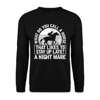 Horse Equestrian Sports Fun Endurance Riding - Unisex Sweatshirt - black - Front - Alina (178cm) & Michal (187cm)