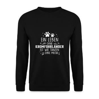 Ein Leben ohne Kromfohrländer - Unisex Pullover - Schwarz - Vorne - Alina (178cm) & Michal (187cm)