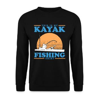 Kayak Fishing Kayaking Kayaker Angler Gift - Unisex Sweatshirt - black - Front - Alina (178cm) & Michal (187cm)