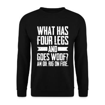 Humour sur les plates-formes pétrolières des champs pétrolifères - Sweat-shirt Unisexe - noir - Devant - Alina (178cm) & Michal (187cm)