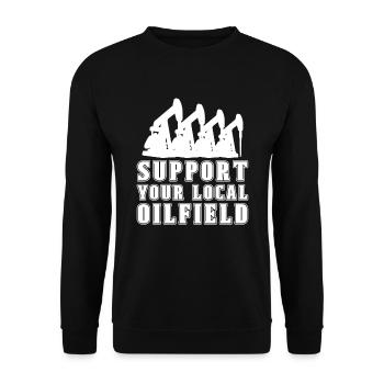 Ölfeld Bohrinsel Anlage - Unisex Pullover - Schwarz - Vorne - Alina (178cm) & Michal (187cm)