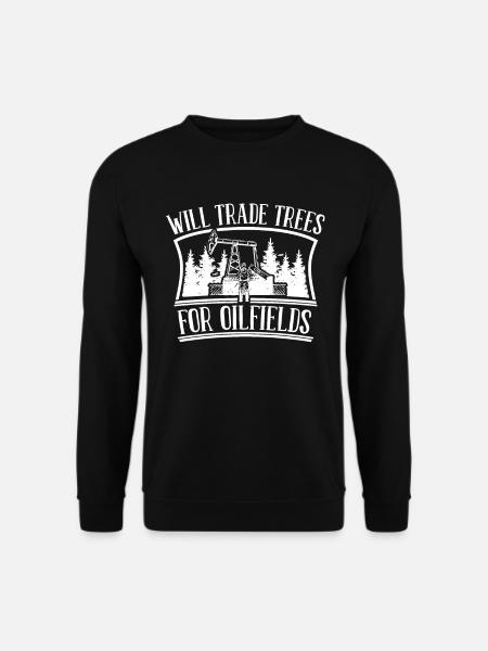 Ölfeld Bohrinsel Bäume - Unisex Pullover - Schwarz