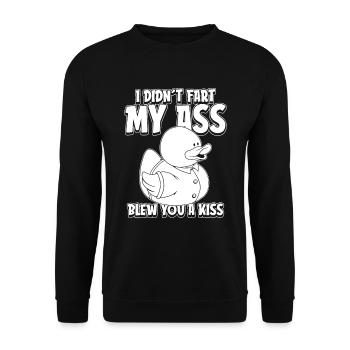 Duck Humor I Didn't Fart My Butt Blew You A Kiss - Unisex Sweatshirt - black - Front - Alina (178cm) & Michal (187cm)