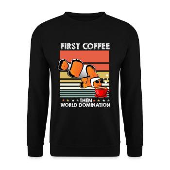Poisson Clown Lunettes de soleil Café - Sweat-shirt Unisexe - noir - Devant - Alina (178cm) & Michal (187cm)