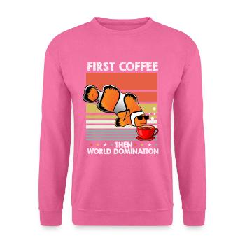 Poisson Clown Lunettes de soleil Café - Sweat-shirt Unisexe - rose - Devant
