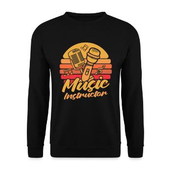 Professeur de musique Professeur de musique Microphone - Sweat-shirt Unisexe - noir - Devant - Alina (178cm) & Michal (187cm)