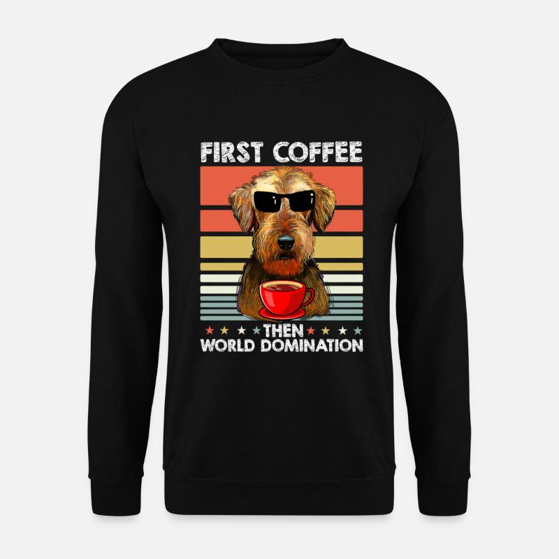 Airedale Terrier Kaffee-Sonnenbrille - Unisex Pullover - Schwarz