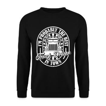 Truck Driver Trucker Truck Driver Funny - Unisex Sweatshirt - black - Front - Alina (178cm) & Michal (187cm)