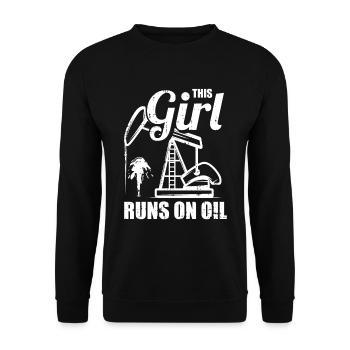 Ölfeld Bohrinsel Mädchen - Unisex Pullover - Schwarz - Vorne - Alina (178cm) & Michal (187cm)