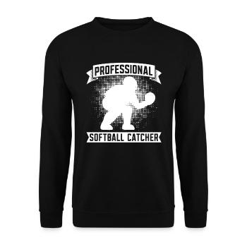 Softball Fänger - Unisex Pullover - Schwarz - Vorne - Alina (178cm) & Michal (187cm)