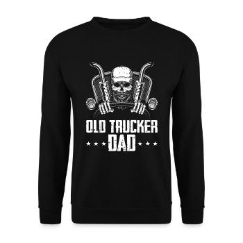 Lkw Fahrer Trucker Lastwagenfahrer Vati - Unisex Pullover - Schwarz - Vorne - Alina (178cm) & Michal (187cm)
