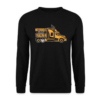 Lkw Fahrer Trucker Lastwagenfahrer Alter Trucker - Unisex Pullover - Schwarz - Vorne - Alina (178cm) & Michal (187cm)