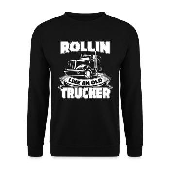 Truck Driver Trucker Truck Driver Funny - Unisex Sweatshirt - black - Front - Alina (178cm) & Michal (187cm)