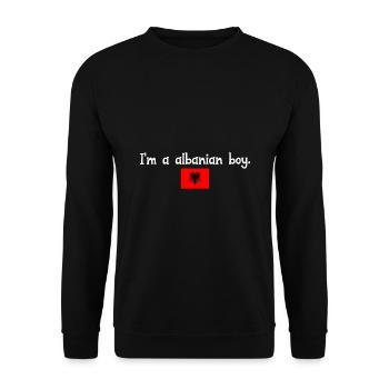 I'm a albanian boy - Unisex Pullover - Schwarz - Vorne - Alina (178cm) & Michal (187cm)