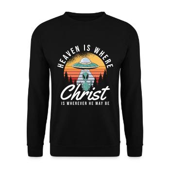 Christ Christianisme OVNI Extraterrestre Jésus - Sweat-shirt Unisexe - noir - Devant - Alina (178cm) & Michal (187cm)