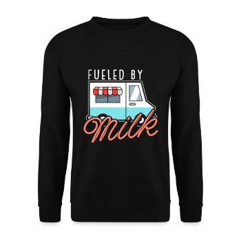 Lait de vache Humour Wagon de lait - Sweat-shirt Unisexe - noir - Devant - Alina (178cm) & Michal (187cm)