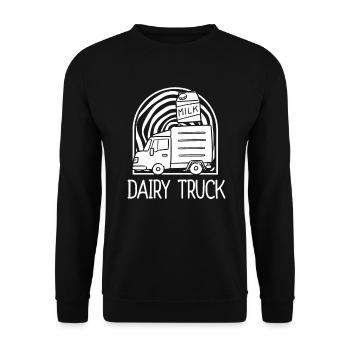 Cow Milk Milk Wagon - Unisex Sweatshirt - black - Front - Alina (178cm) & Michal (187cm)