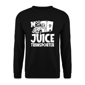 Cow Milk Funny Milk Wagon - Unisex Sweatshirt - black - Front - Alina (178cm) & Michal (187cm)