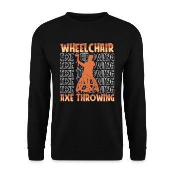 Axe Throwing Axe Thrower Wheelchair - Unisex Sweatshirt - black - Front - Alina (178cm) & Michal (187cm)
