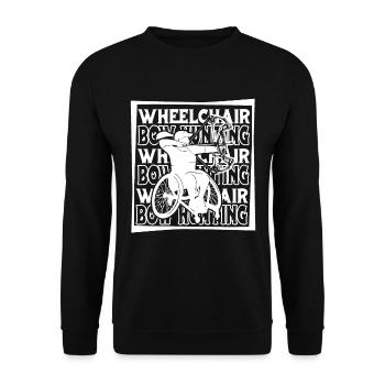 Bowhunting Bow Hunter Wheelchair - Unisex Sweatshirt - black - Front - Alina (178cm) & Michal (187cm)