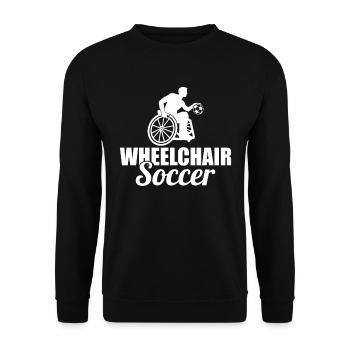 Football Footballer Wheelchair - Unisex Sweatshirt - black - Front - Alina (178cm) & Michal (187cm)