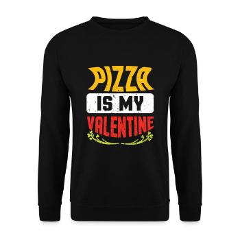 Pizza is my Valentine - Unisex Sweatshirt - black - Front - Alina (178cm) & Michal (187cm)