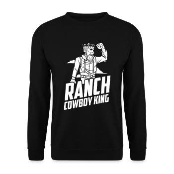 Rodeo Cowboy König Ranch Cowboy - Unisex Pullover - Schwarz - Vorne - Alina (178cm) & Michal (187cm)