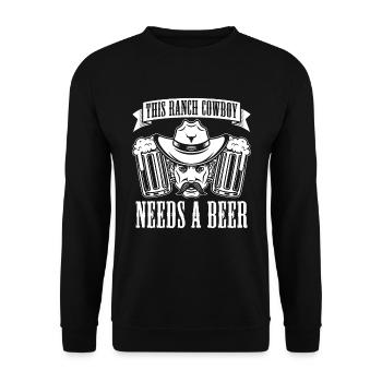 Rodeo Cowboy Bier Ranch Cowboy - Unisex Pullover - Schwarz - Vorne - Alina (178cm) & Michal (187cm)