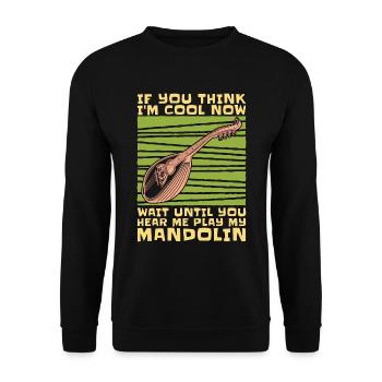 Mandolin If You Think I'm Cool Folk Music Player - Unisex Pullover - Schwarz - Vorne - Alina (178cm) & Michal (187cm)