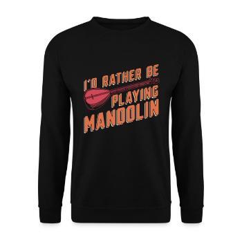 Mandoline Je préfère jouer d’un instrument de musique - Sweat-shirt Unisexe - noir - Devant - Alina (178cm) & Michal (187cm)