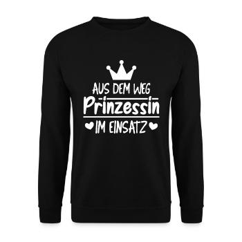 Prinzessin Krone - Unisex Pullover - Schwarz - Vorne - Alina (178cm) & Michal (187cm)