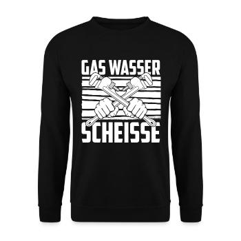 Rohrleitungsbauer Scheisse - Unisex Pullover - Schwarz - Vorne - Alina (178cm) & Michal (187cm)