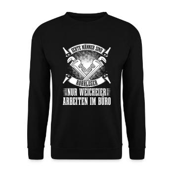 Rohrleitungsbauer Witzig - Unisex Pullover - Schwarz - Vorne - Alina (178cm) & Michal (187cm)