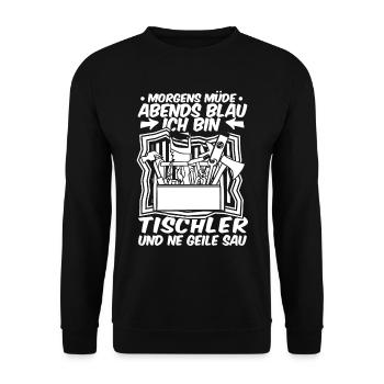 Zimmermann Tischler Schreiner - Unisex Pullover - Schwarz - Vorne - Alina (178cm) & Michal (187cm)