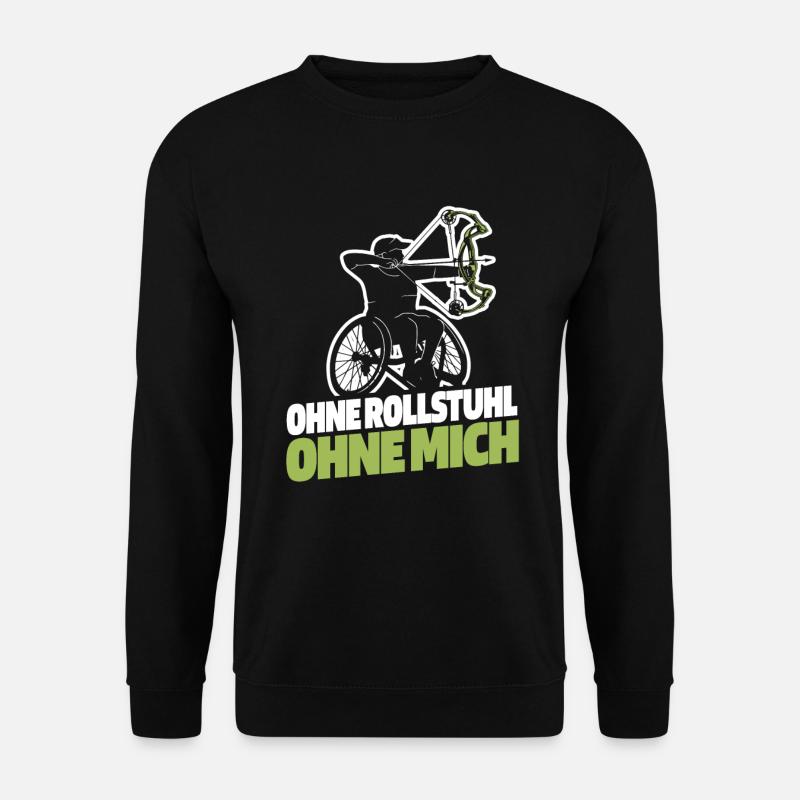 Rollstuhl Rollstuhlfahrer Bogenschießen - Unisex Pullover - Schwarz