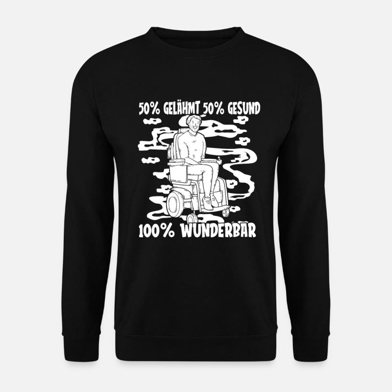 Rollstuhl Rollstuhlfahrer Lustig - Unisex Pullover - Schwarz