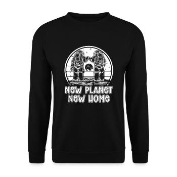 Space Space Astronaut Space Colonization - Unisex Sweatshirt - black - Front - Alina (178cm) & Michal (187cm)