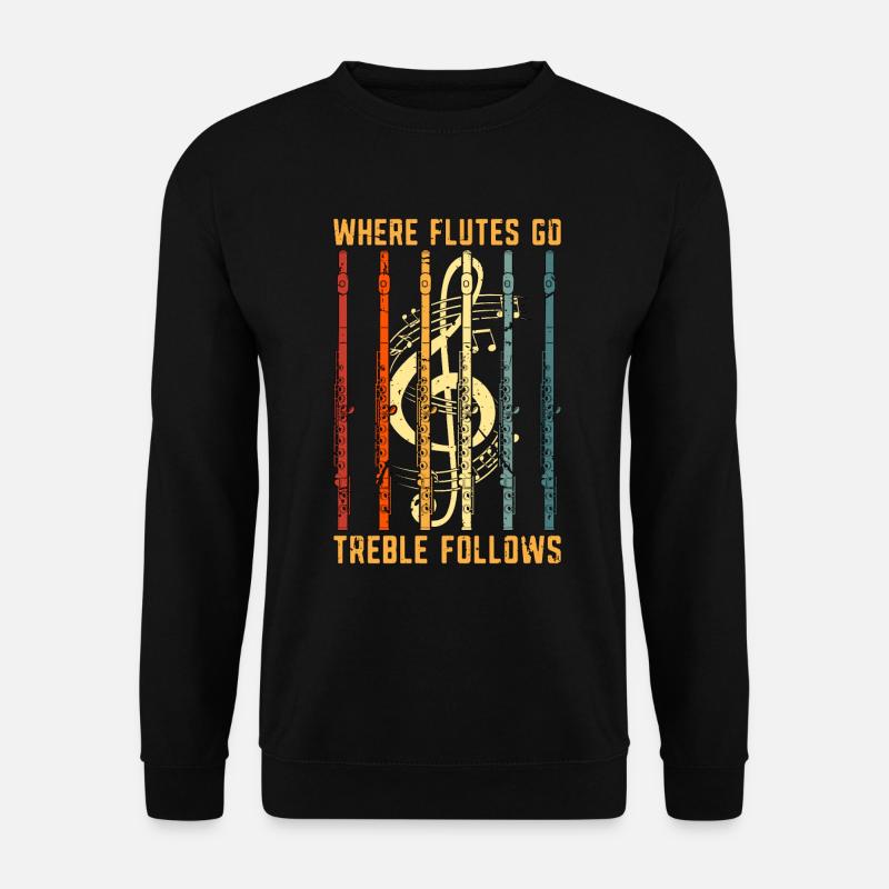 Flutes Where Flutes Go Retro Marching Band Flutist - Unisex Pullover - Schwarz
