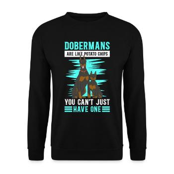 Doberman Dogs Dog Owner Gift - Unisex Sweatshirt - black - Front - Alina (178cm) & Michal (187cm)