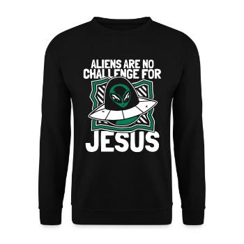 Christ Christianisme OVNI Extraterrestre Jésus - Sweat-shirt Unisexe - noir - Devant - Alina (178cm) & Michal (187cm)