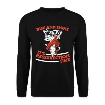 Christ Christianity Resurrection - Unisex Sweatshirt - black - Front - Alina (178cm) & Michal (187cm)