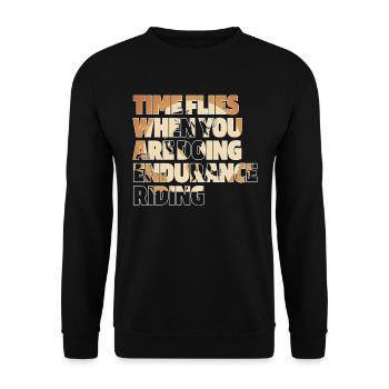 Horse Equestrian Sports Funny Endurance Riding - Unisex Sweatshirt - black - Front - Alina (178cm) & Michal (187cm)