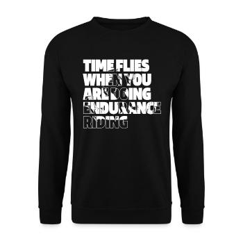 Horse Equestrian Sport Endurance Riding - Unisex Sweatshirt - black - Front - Alina (178cm) & Michal (187cm)