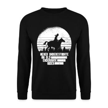 Horse Equestrian Sport Endurance Riding - Unisex Sweatshirt - black - Front - Alina (178cm) & Michal (187cm)