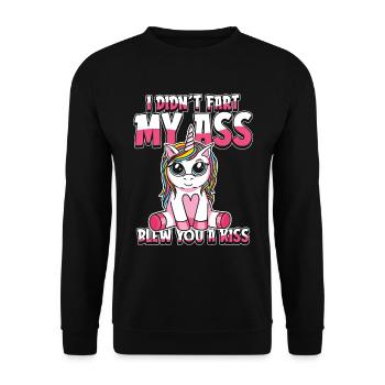 Einhorn Unicorn Wortwitz - Unisex Pullover - Schwarz - Vorne - Alina (178cm) & Michal (187cm)