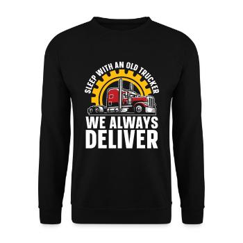 Truck Driver Trucker Truck Driver Funny - Unisex Sweatshirt - black - Front - Alina (178cm) & Michal (187cm)