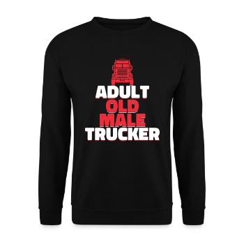 Lkw Fahrer Trucker Lastwagenfahrer Alt - Unisex Pullover - Schwarz - Vorne - Alina (178cm) & Michal (187cm)